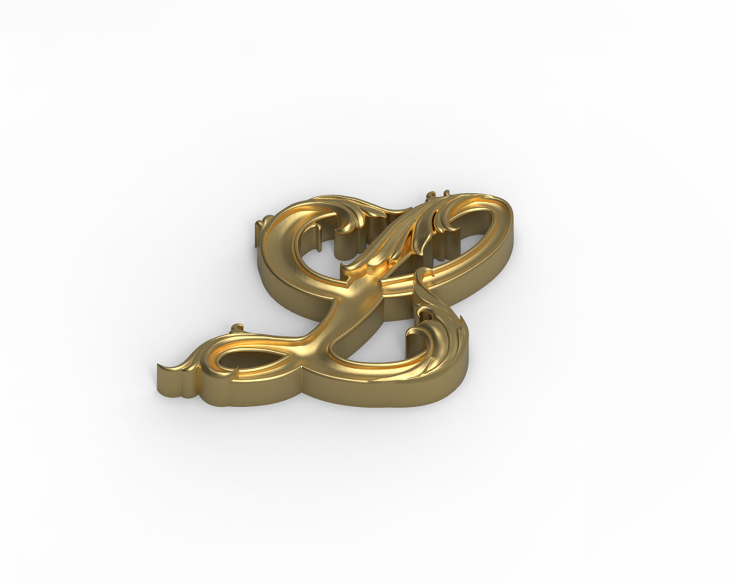 Letter L floral 3D print model_1