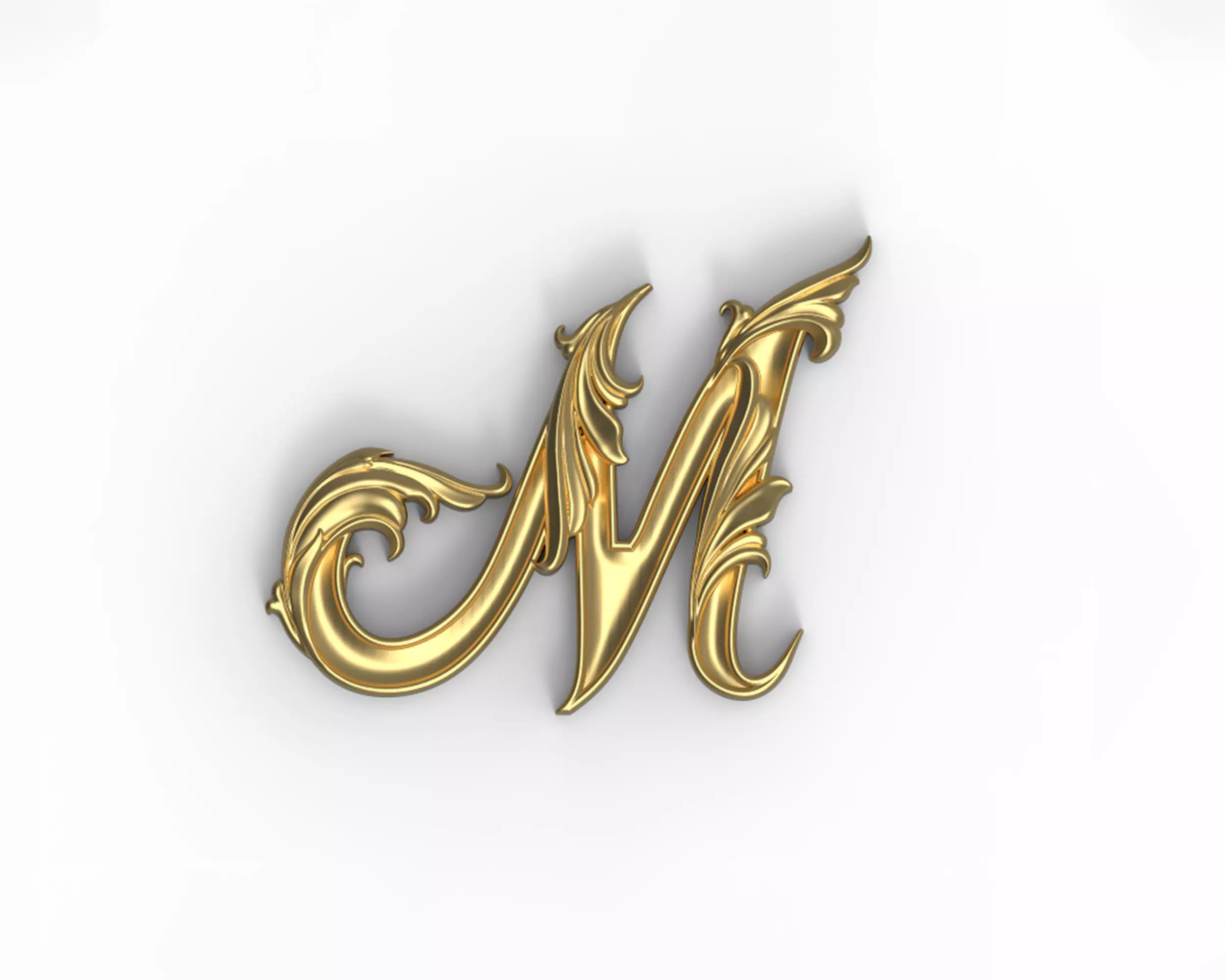 Letter M floral 3D print model