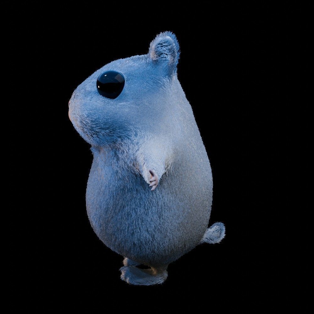 Hamster Low-poly 3D model_19
