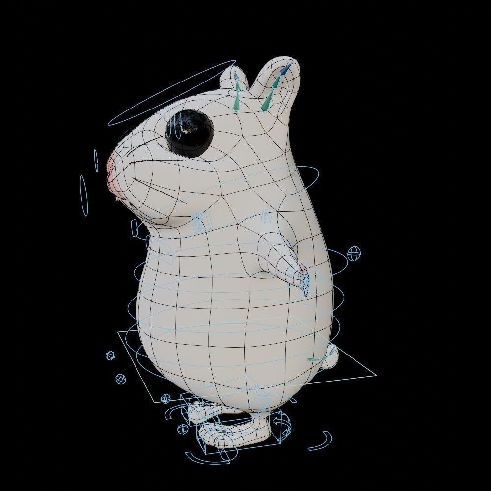 Hamster Low-poly 3D model_41