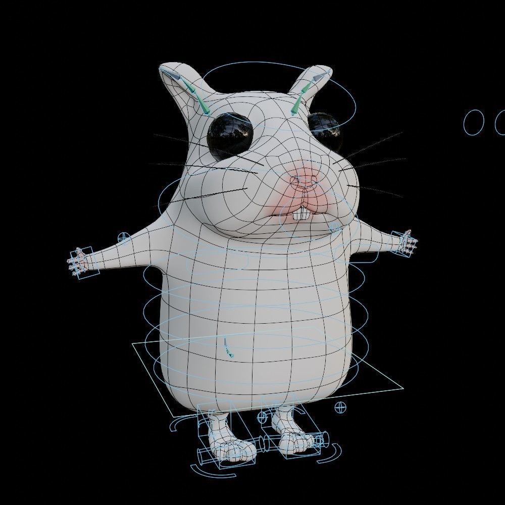 Hamster Low-poly 3D model_38