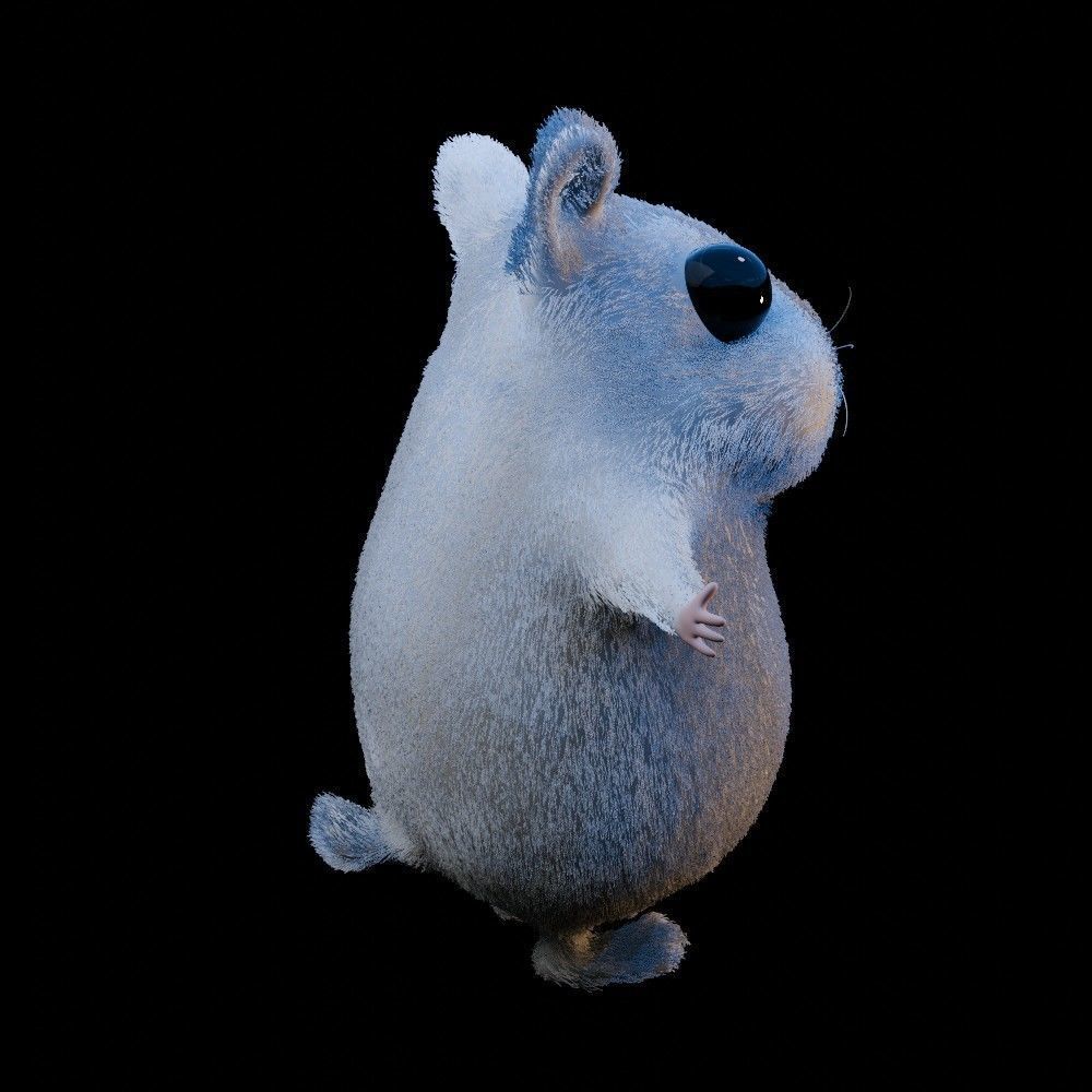 Hamster Low-poly 3D model_9