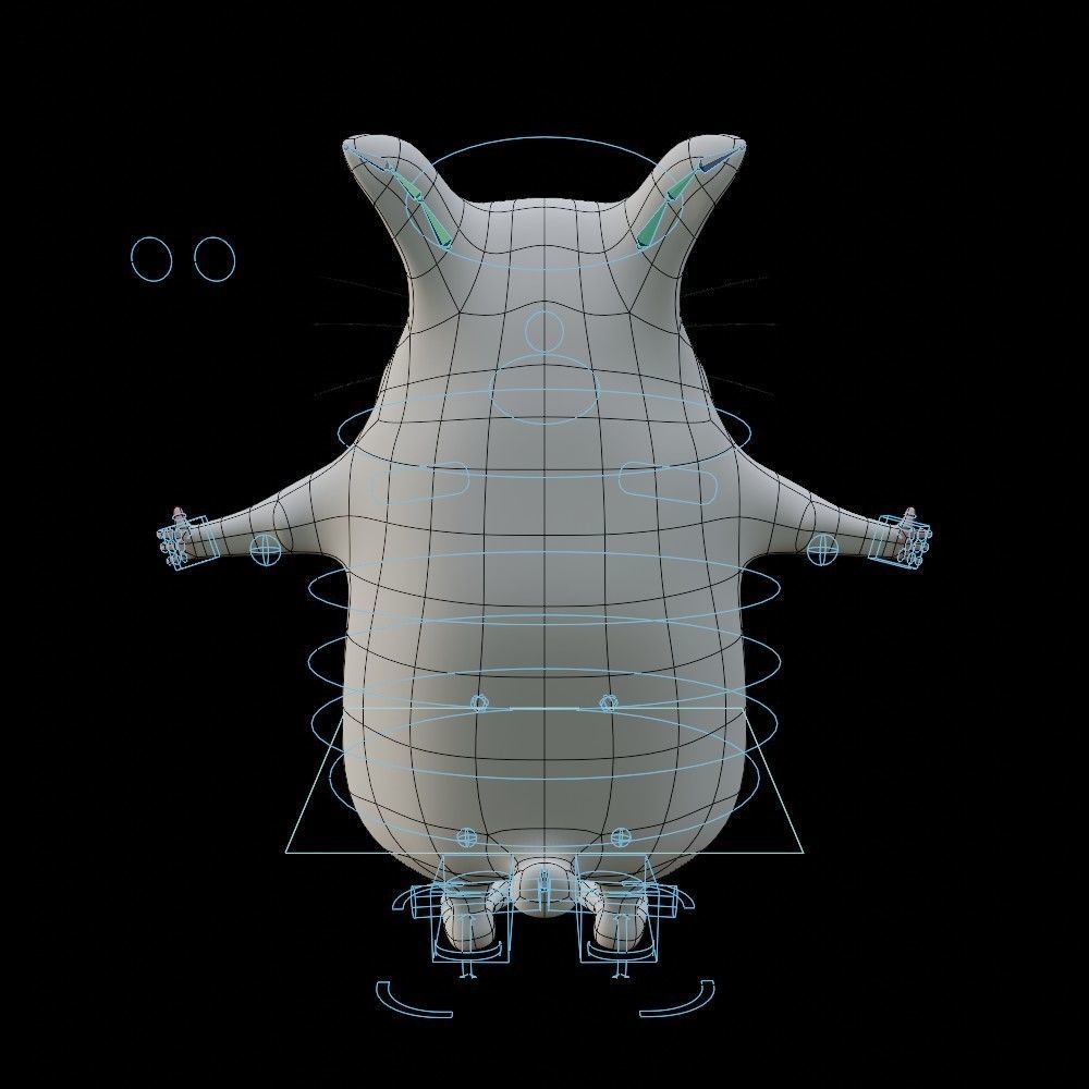 Hamster Low-poly 3D model_28