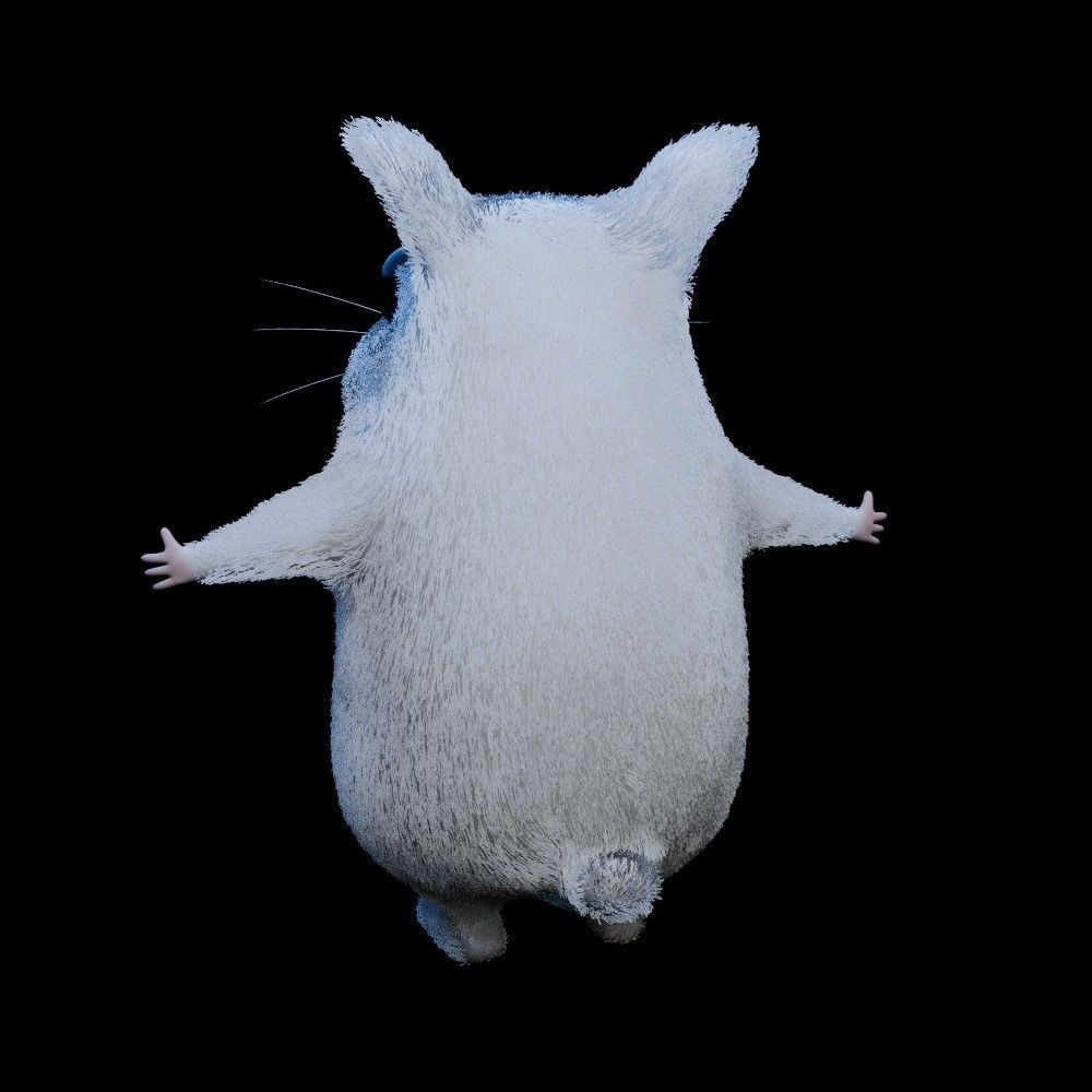 Hamster Low-poly 3D model_4
