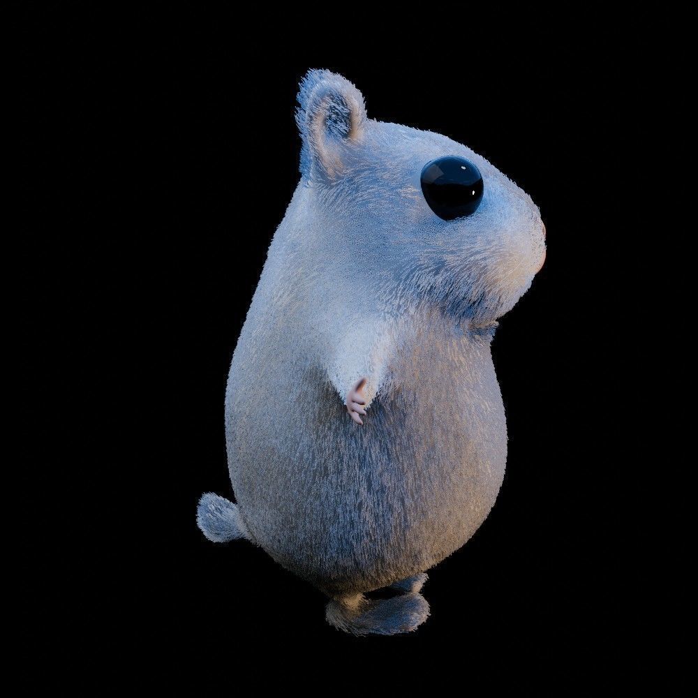Hamster Low-poly 3D model_10