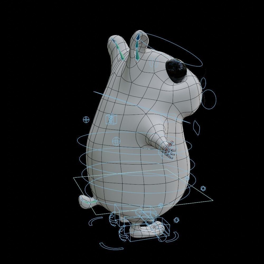 Hamster Low-poly 3D model_32
