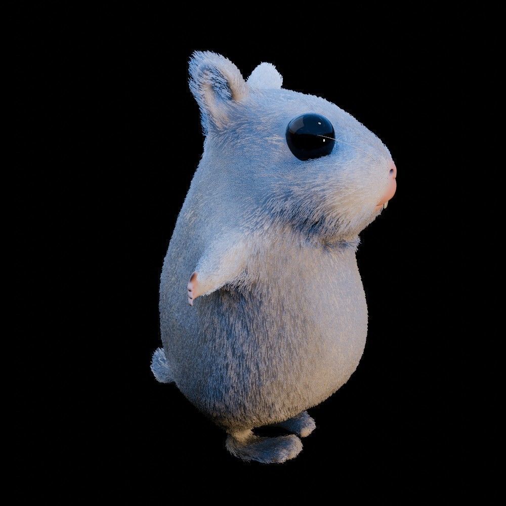 Hamster Low-poly 3D model_11