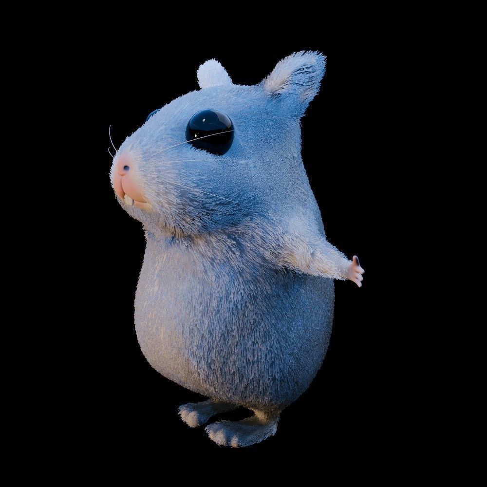 Hamster Low-poly 3D model_17