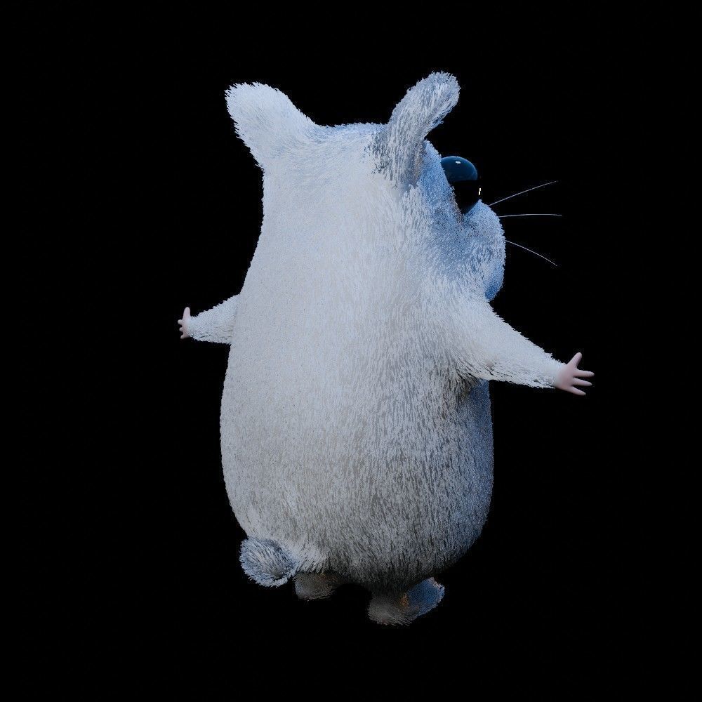 Hamster Low-poly 3D model_7
