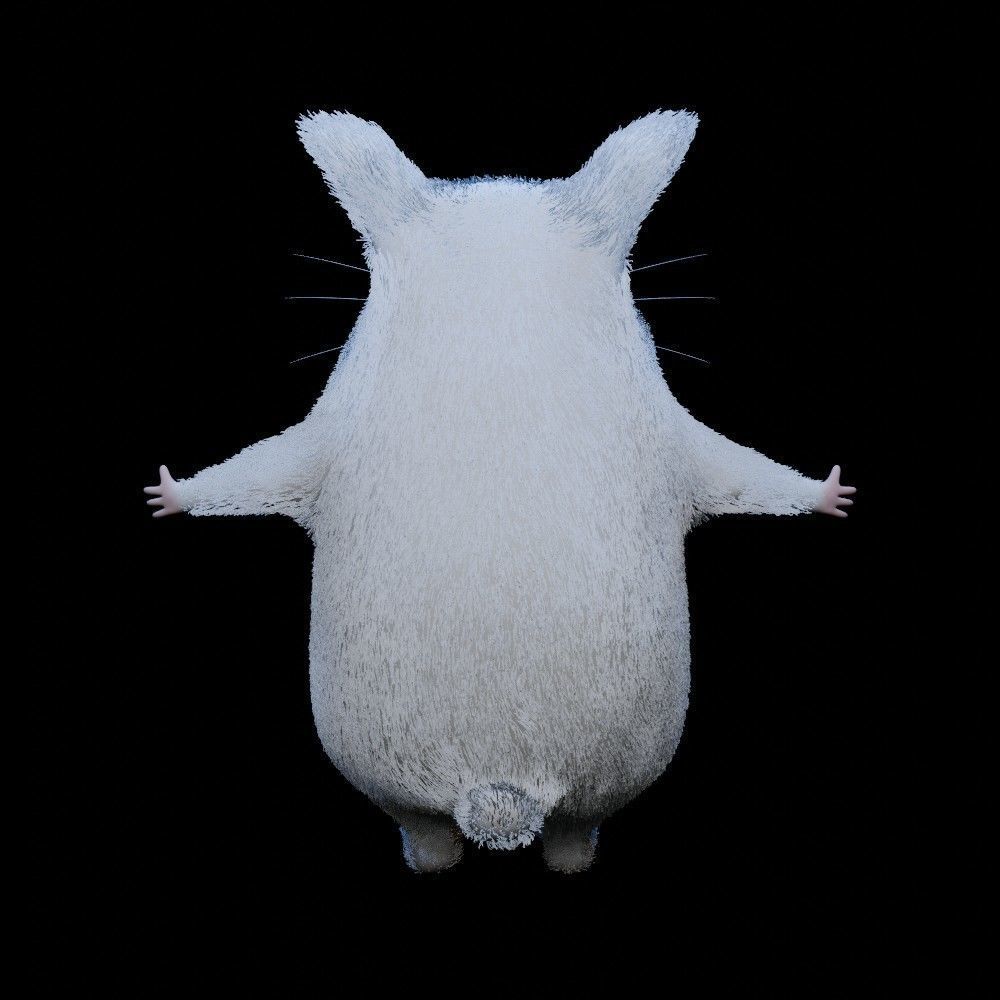 Hamster Low-poly 3D model_5