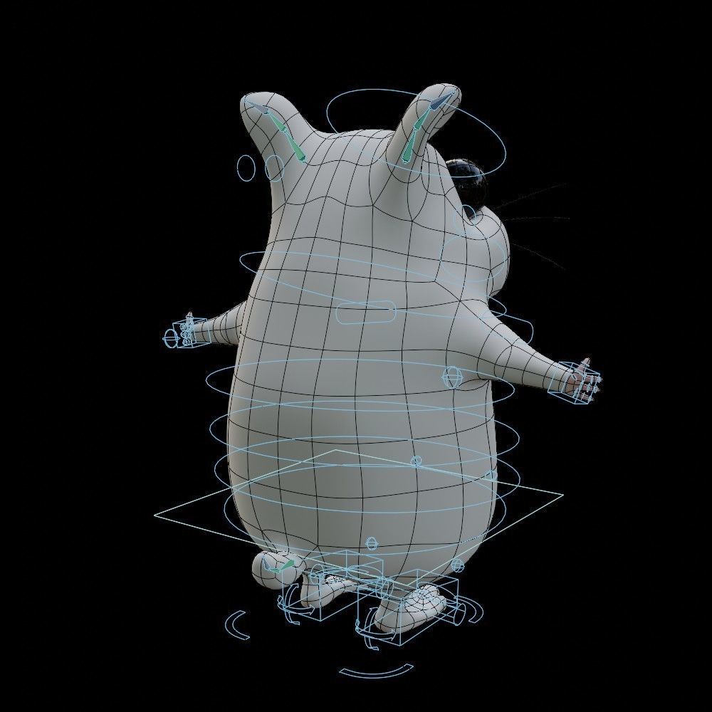 Hamster Low-poly 3D model_30
