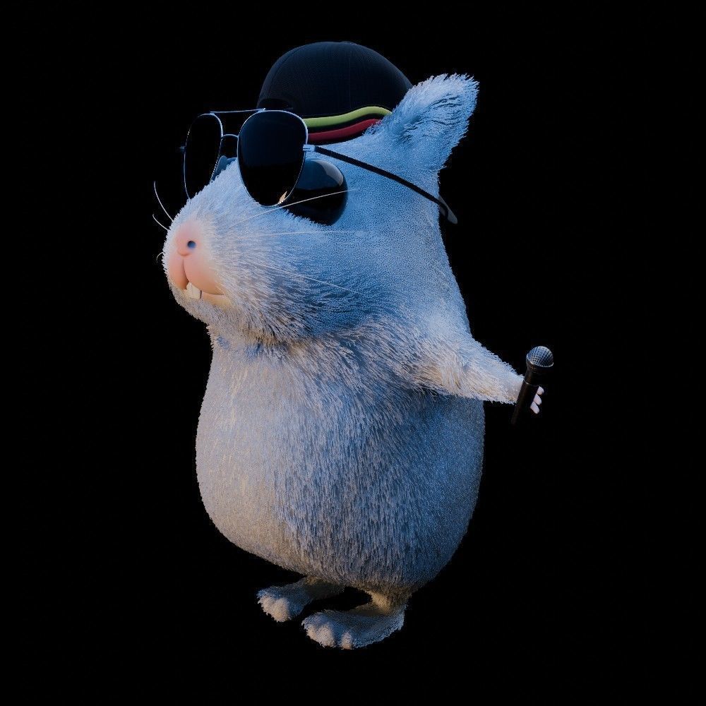 Hamster Low-poly 3D model_25