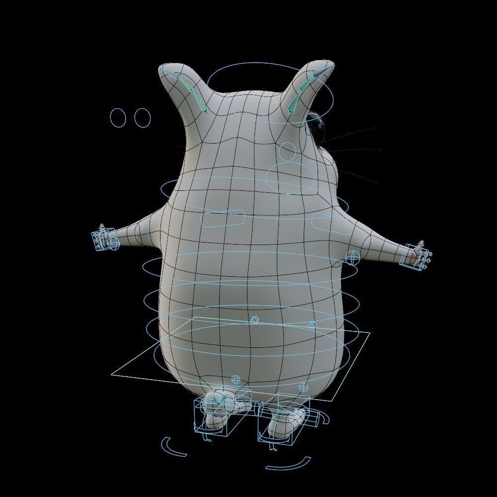 Hamster Low-poly 3D model_29