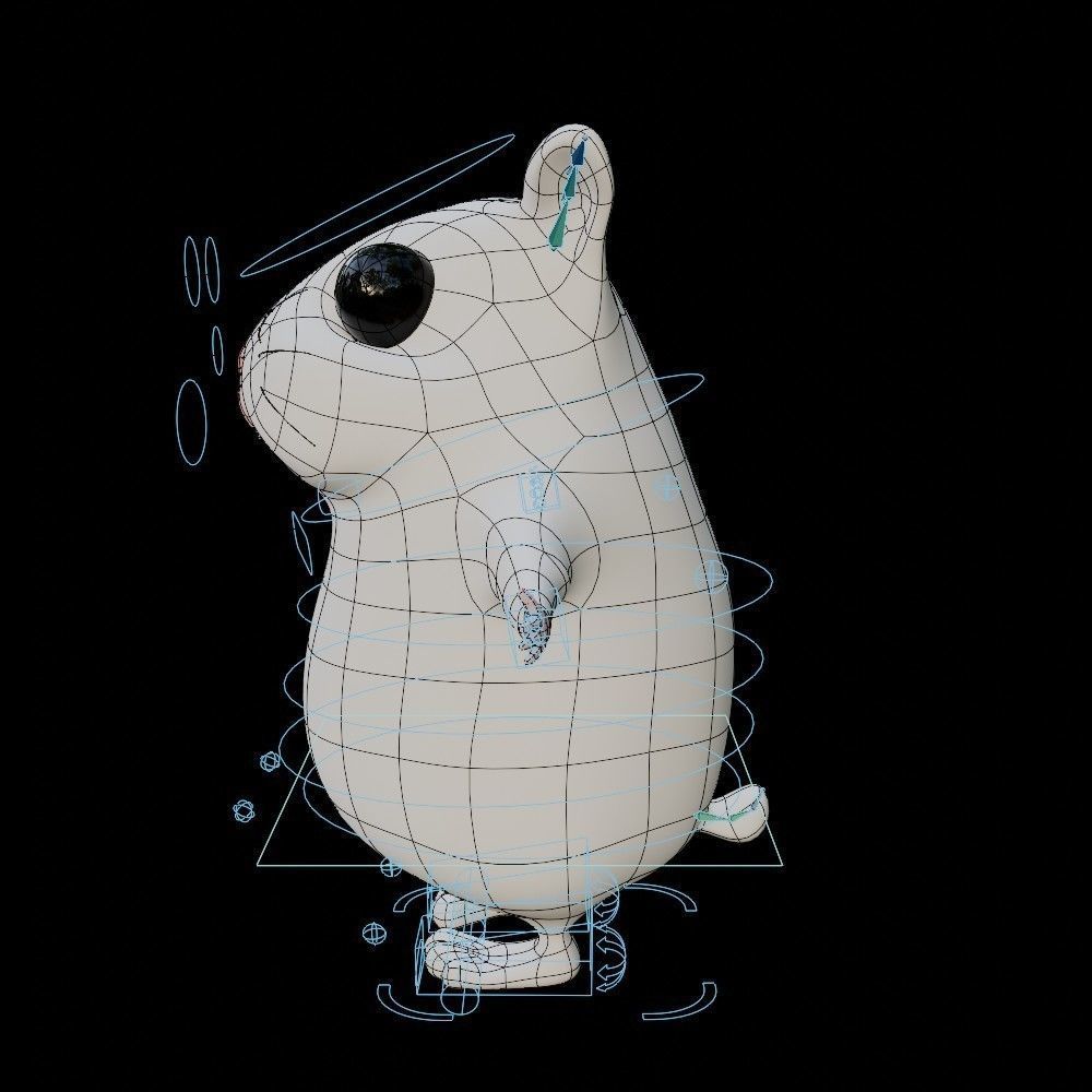 Hamster Low-poly 3D model_42
