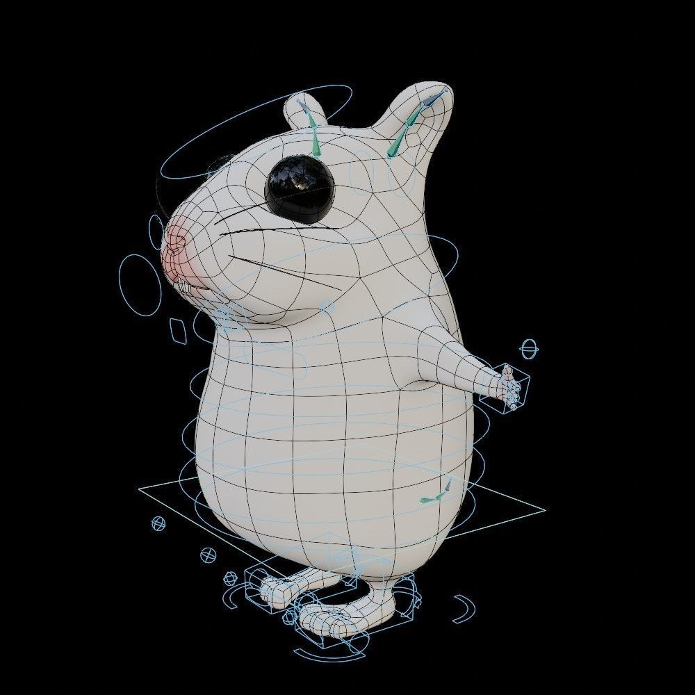 Hamster Low-poly 3D model_40