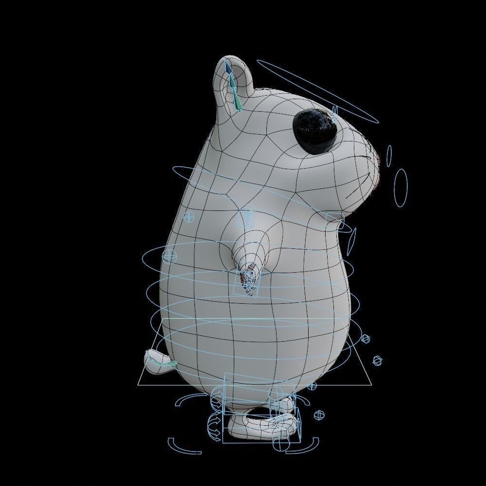 Hamster Low-poly 3D model_33