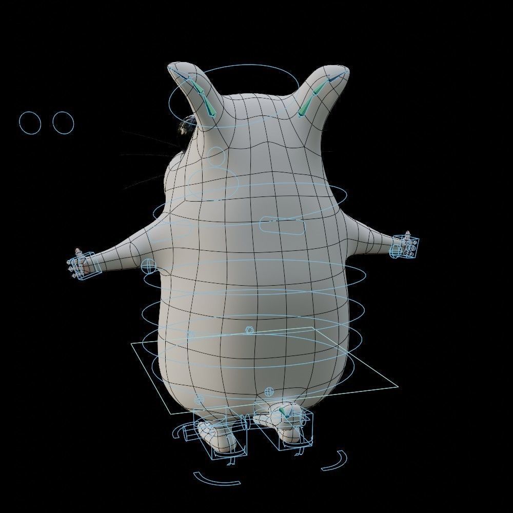Hamster Low-poly 3D model_27