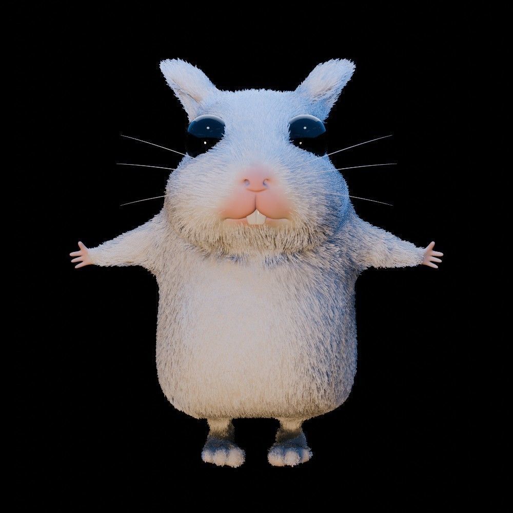 Hamster Low-poly 3D model_3