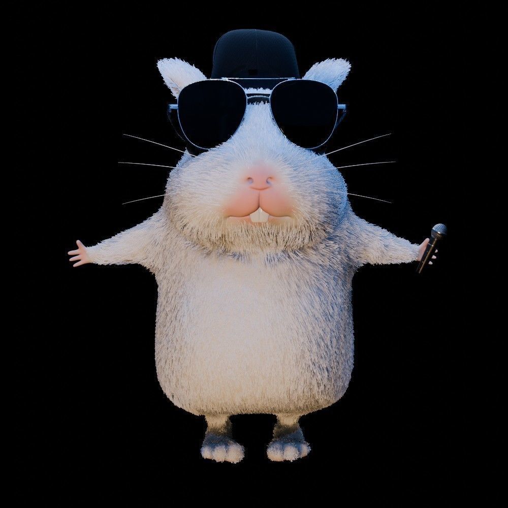 Hamster Low-poly 3D model_23