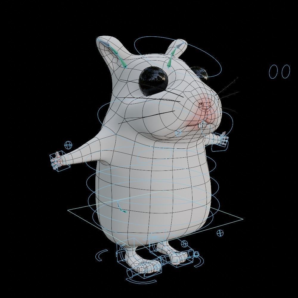 Hamster Low-poly 3D model_36