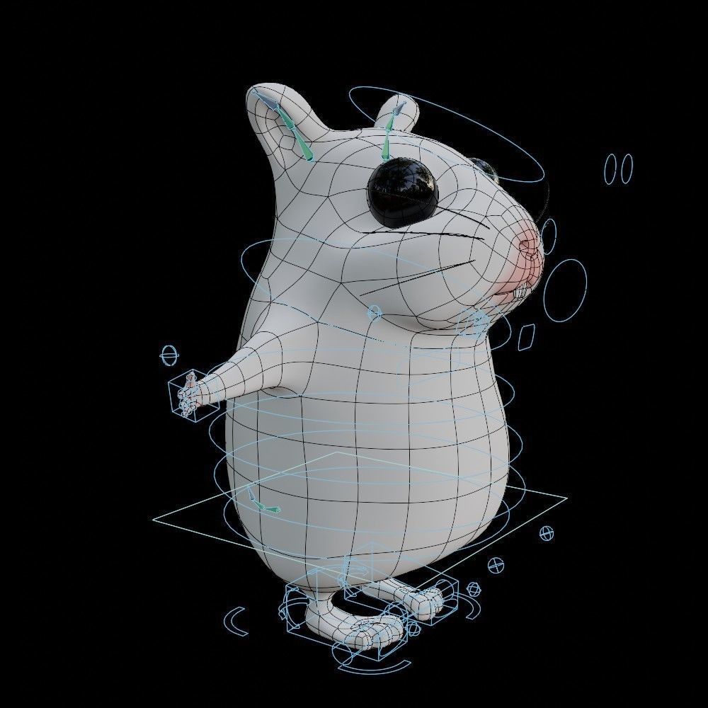 Hamster Low-poly 3D model_35