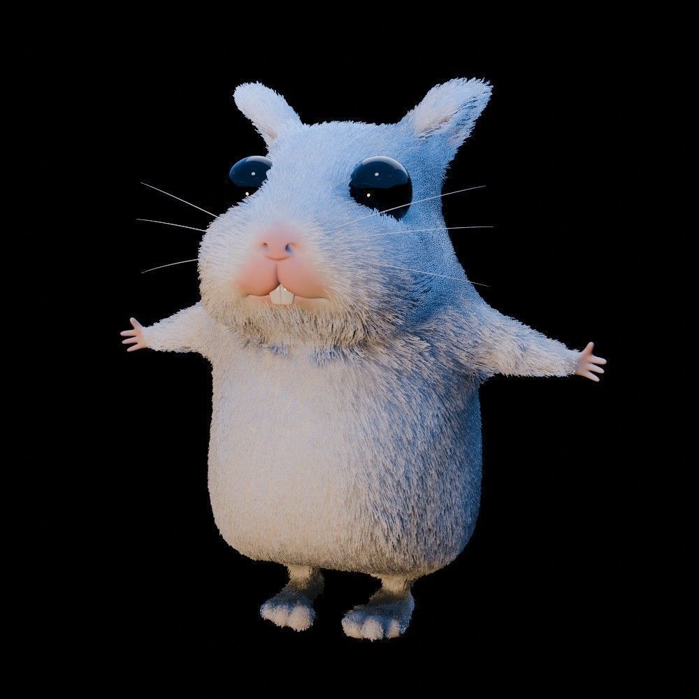 Hamster Low-poly 3D model_14