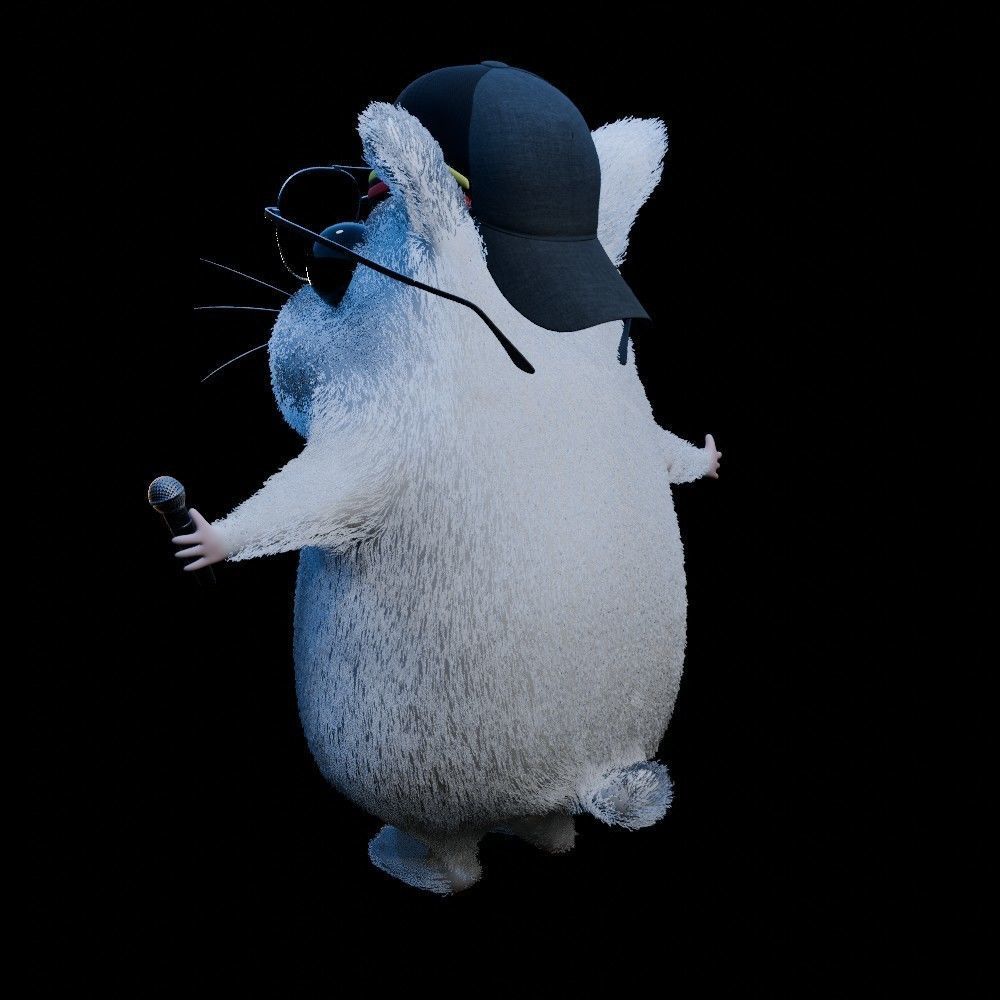 Hamster Low-poly 3D model_24