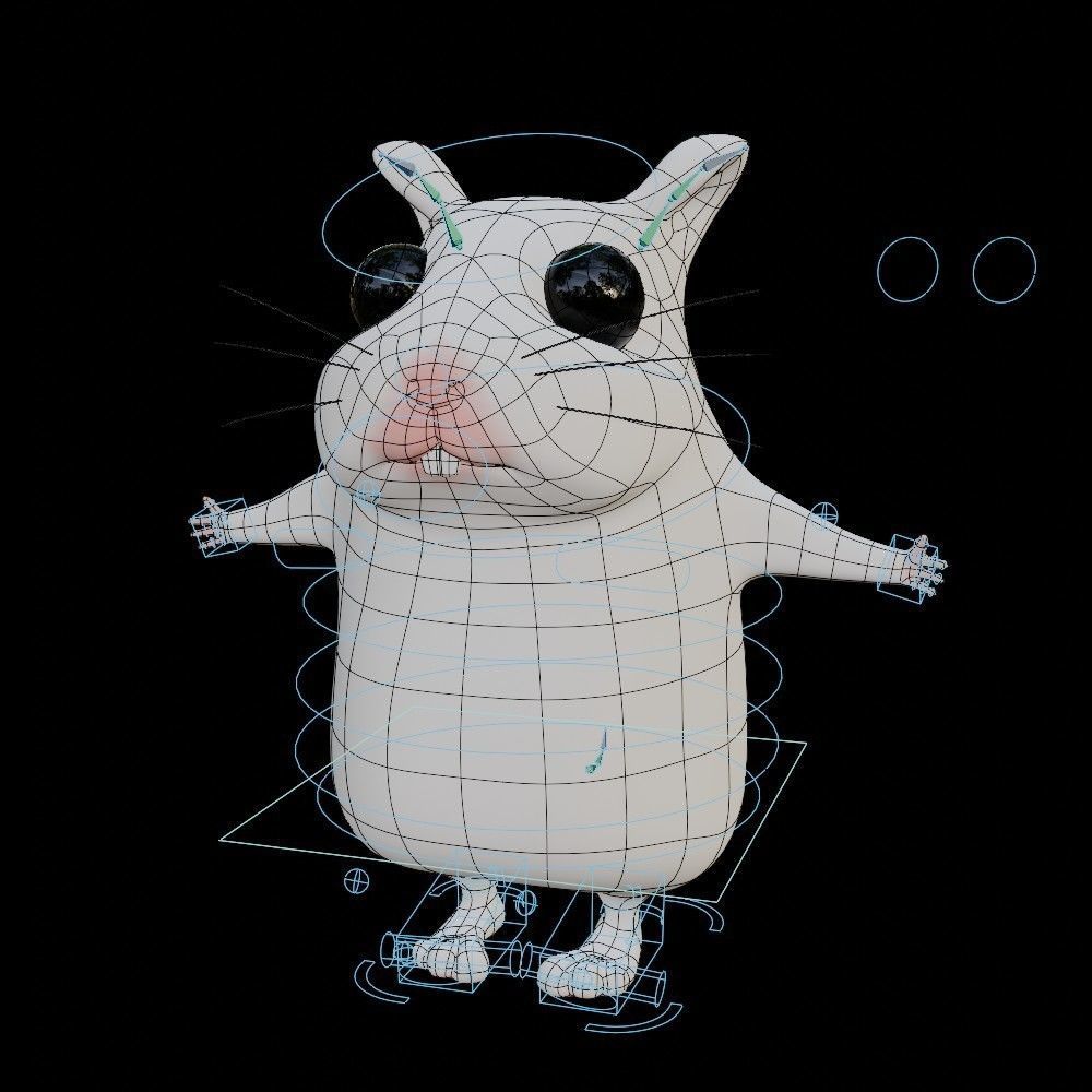 Hamster Low-poly 3D model_37