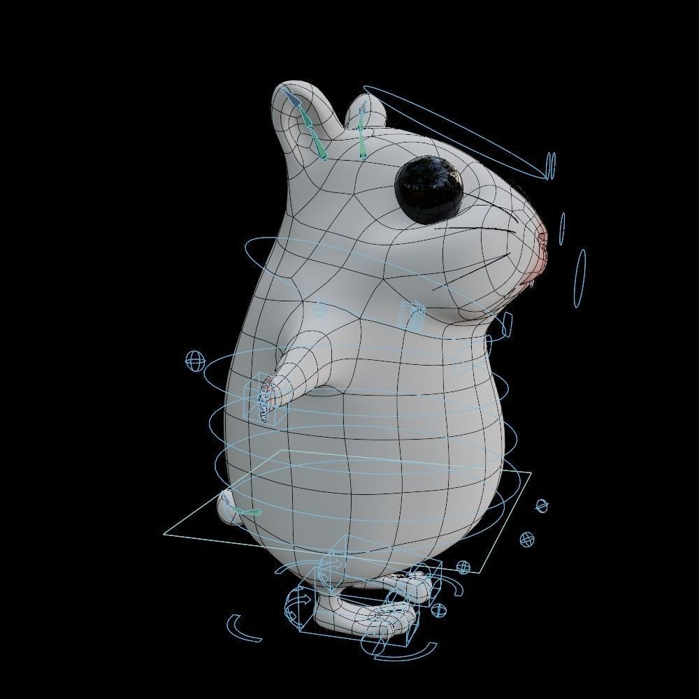 Hamster Low-poly 3D model_34