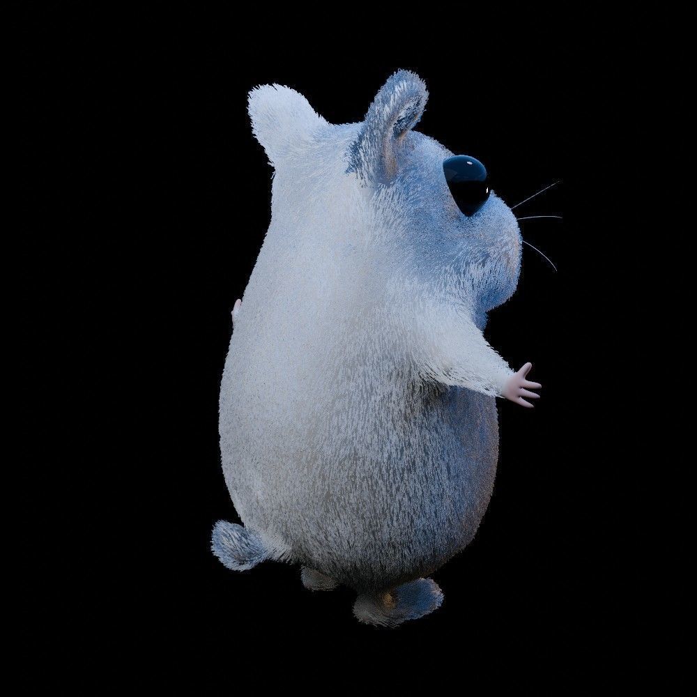 Hamster Low-poly 3D model_8