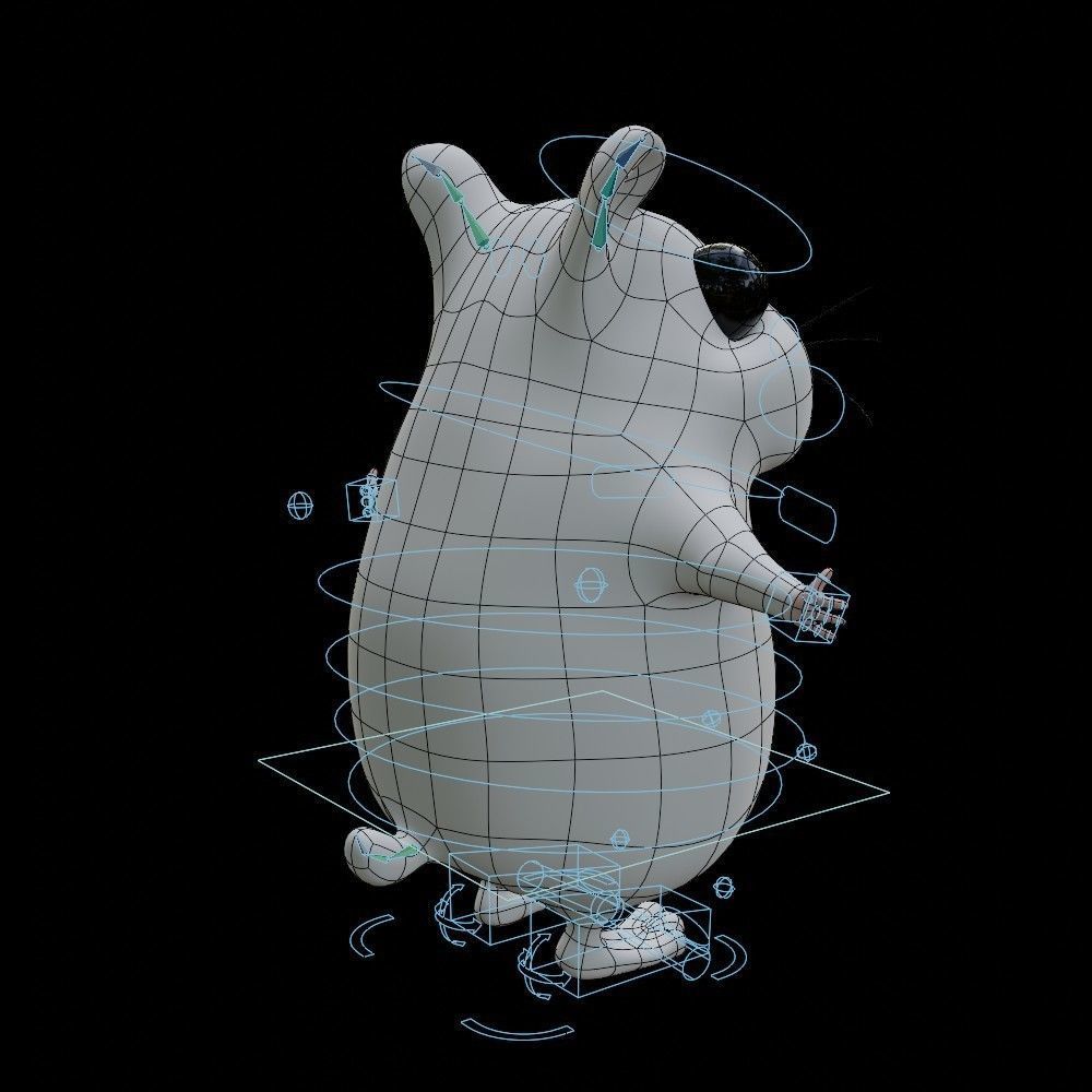 Hamster Low-poly 3D model_31