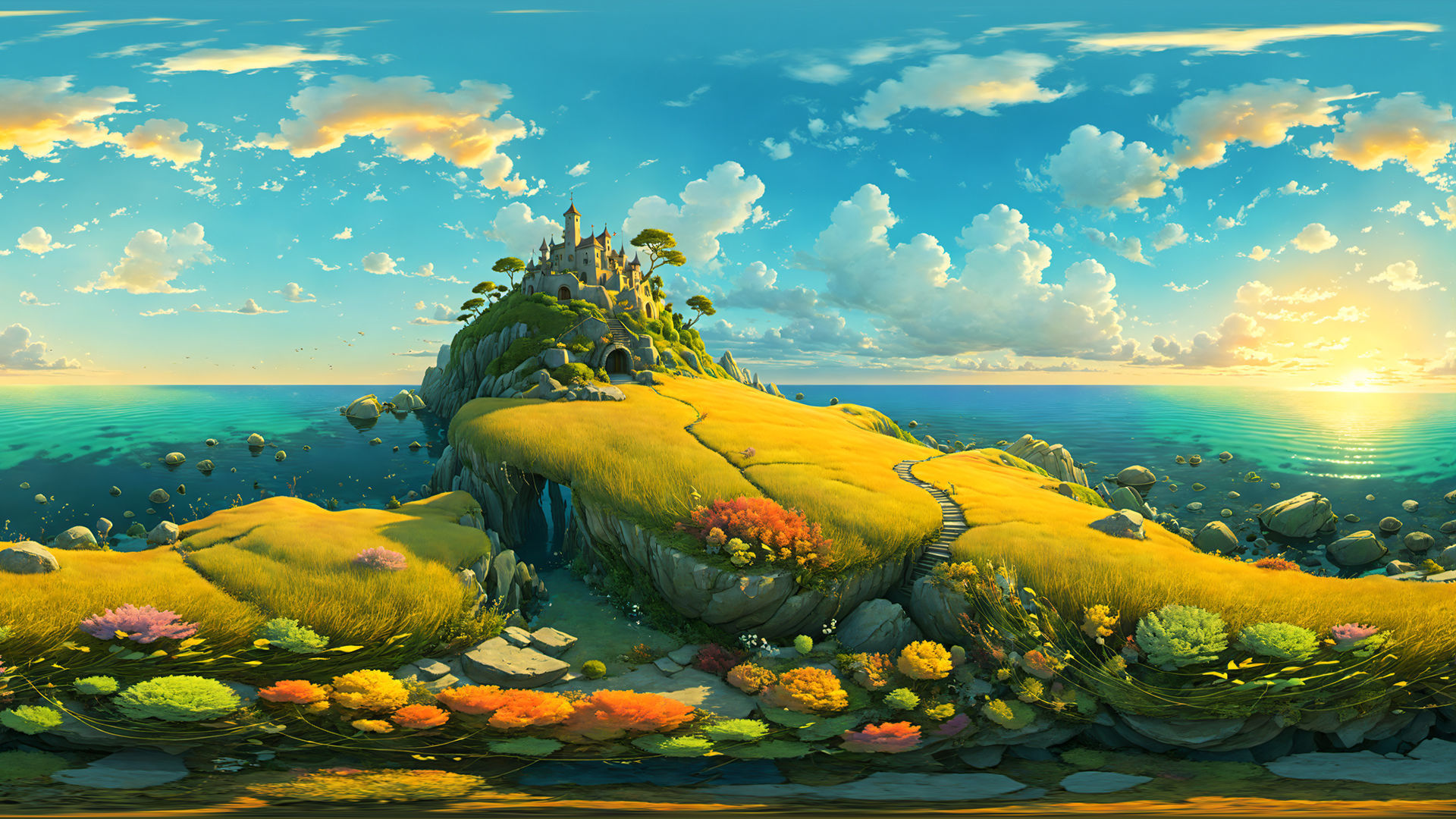 HDRI Cartoon Panoramas Low-poly 3D model_4