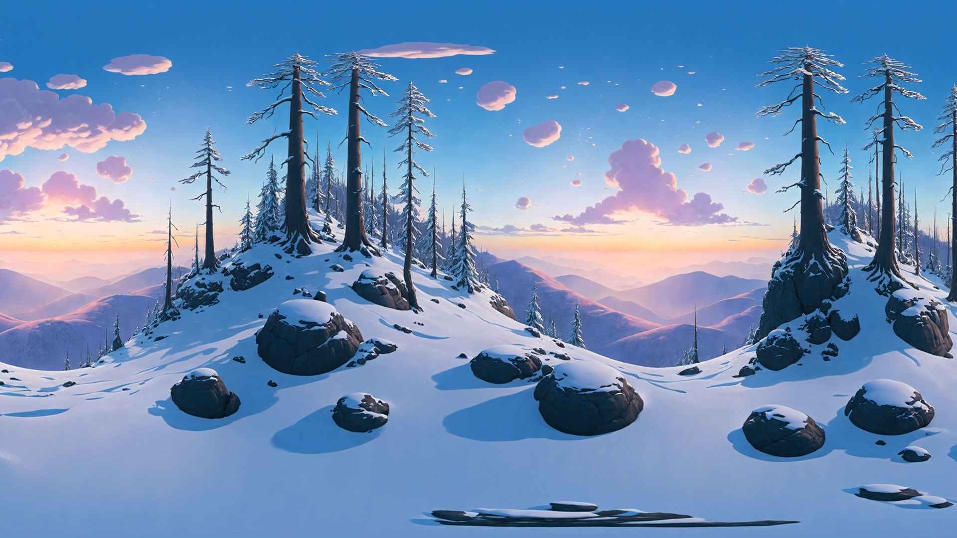 HDRI Cartoon Panoramas Low-poly 3D model_5