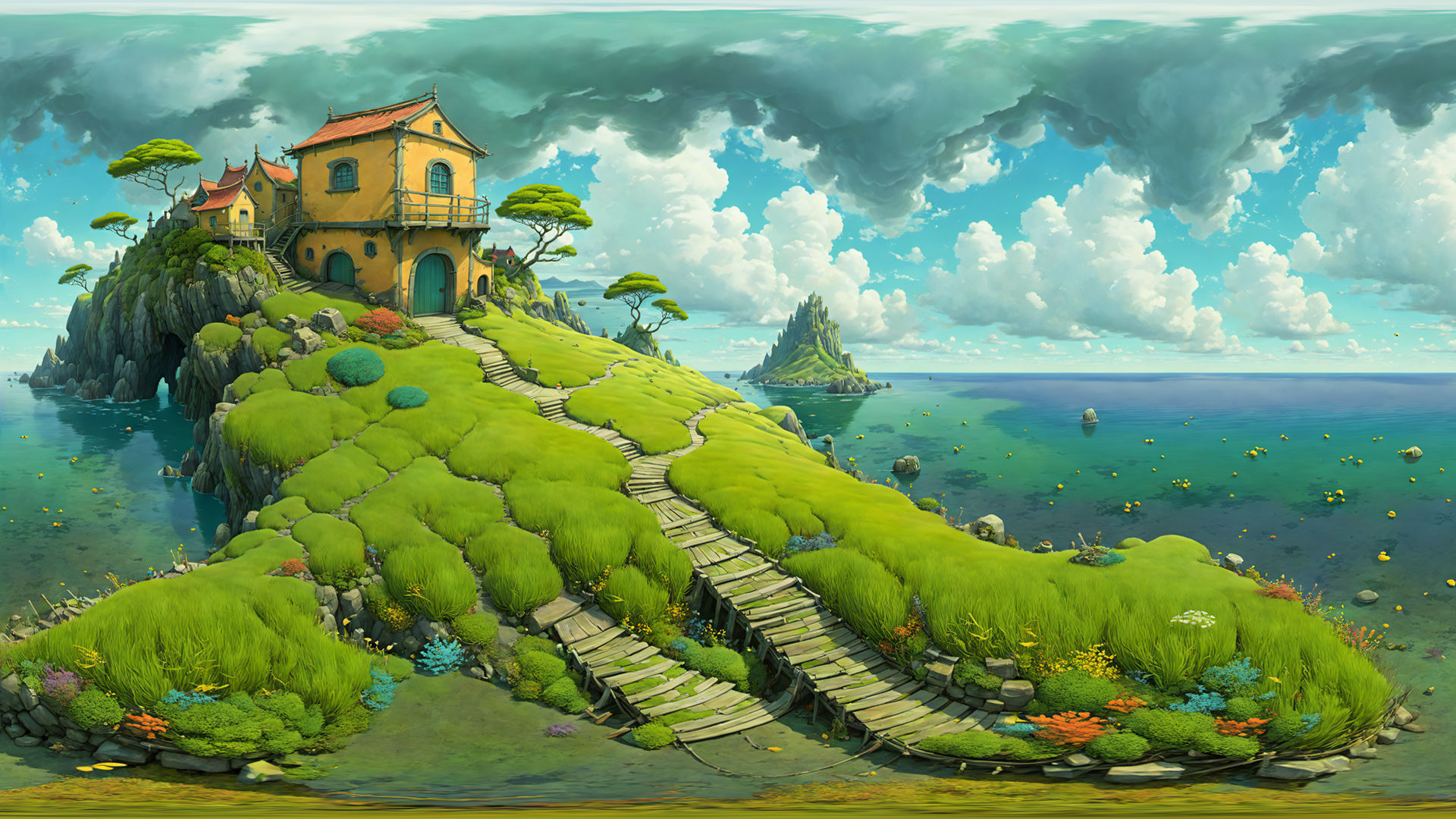 HDRI Cartoon Panoramas Low-poly 3D model_10