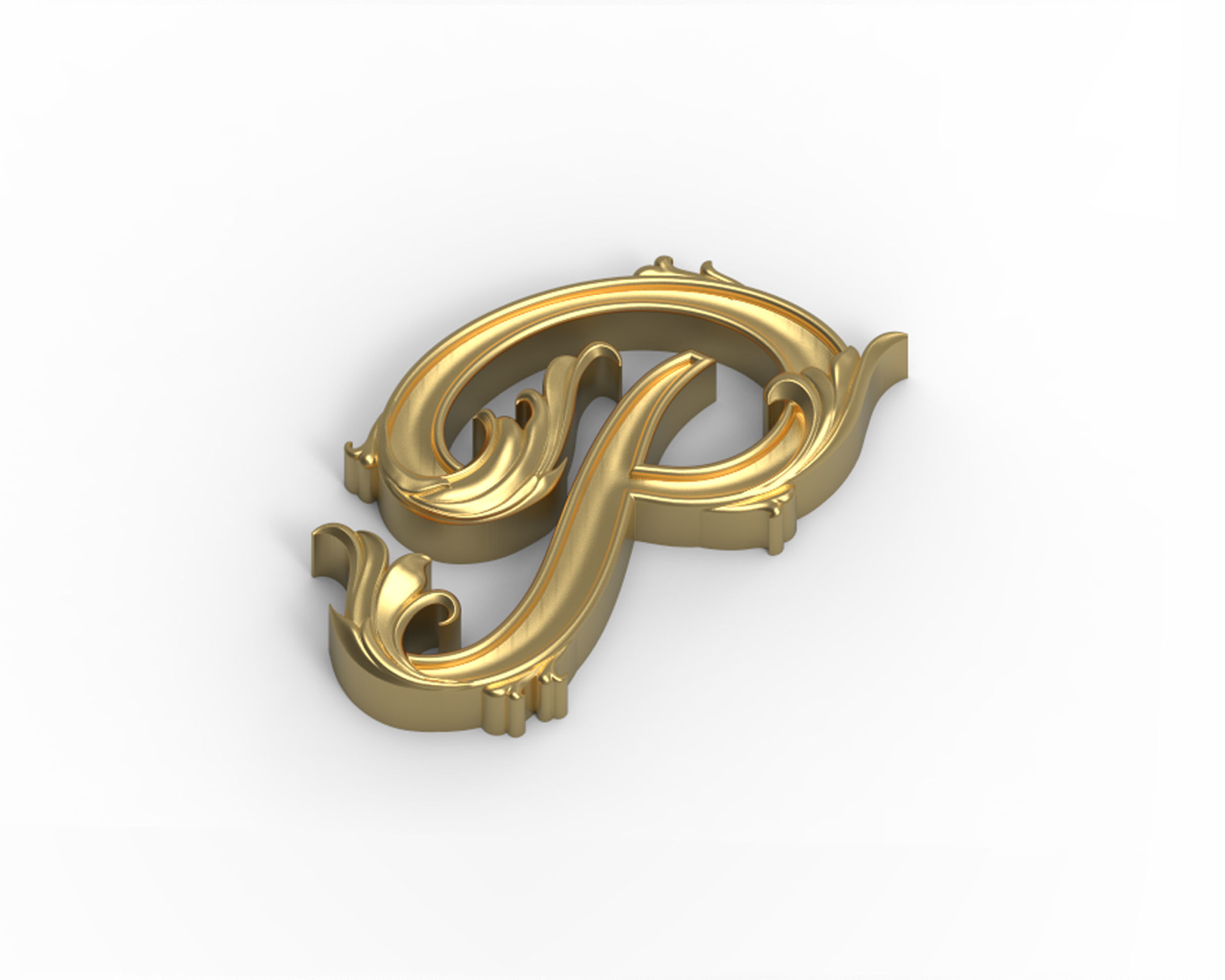 Letter P floral 3D model 3D printable | CGTrader