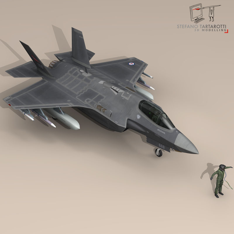 F35A - Royal Norwegian air force 3D model_9