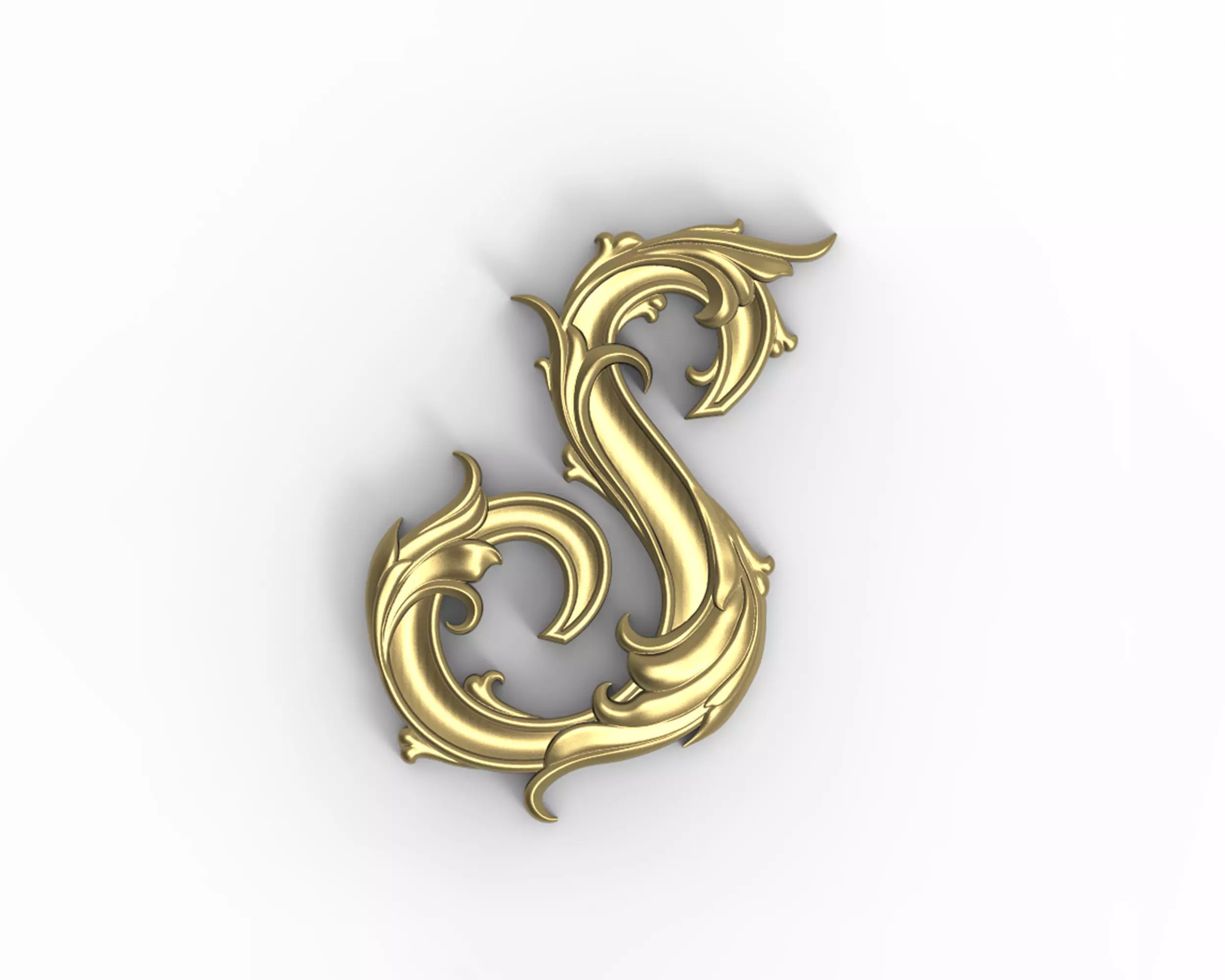 Letter S floral 3D print model_0