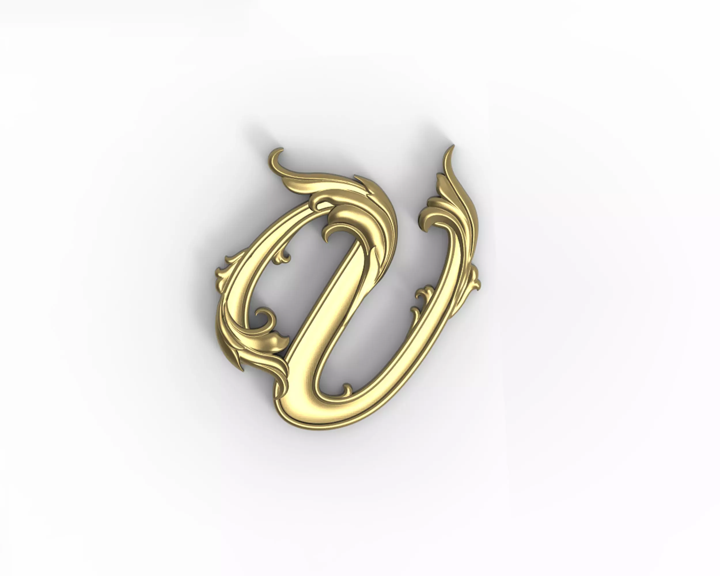 Letter V floral 3D print model_0