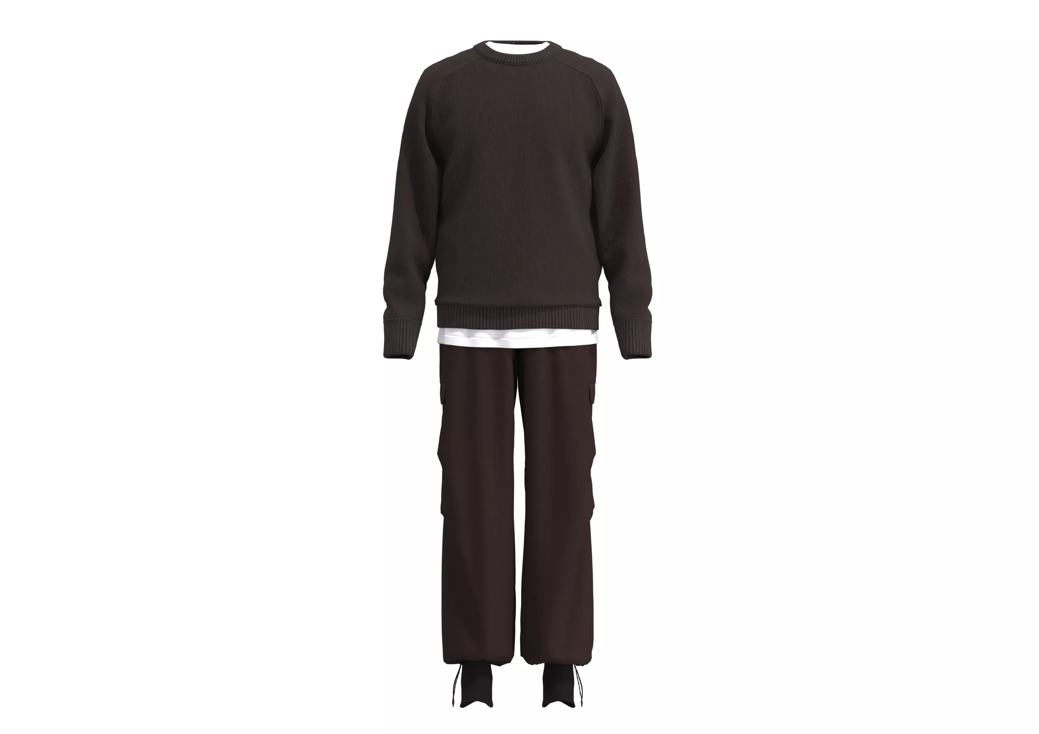 Black simple outfit Free low-poly 3D model