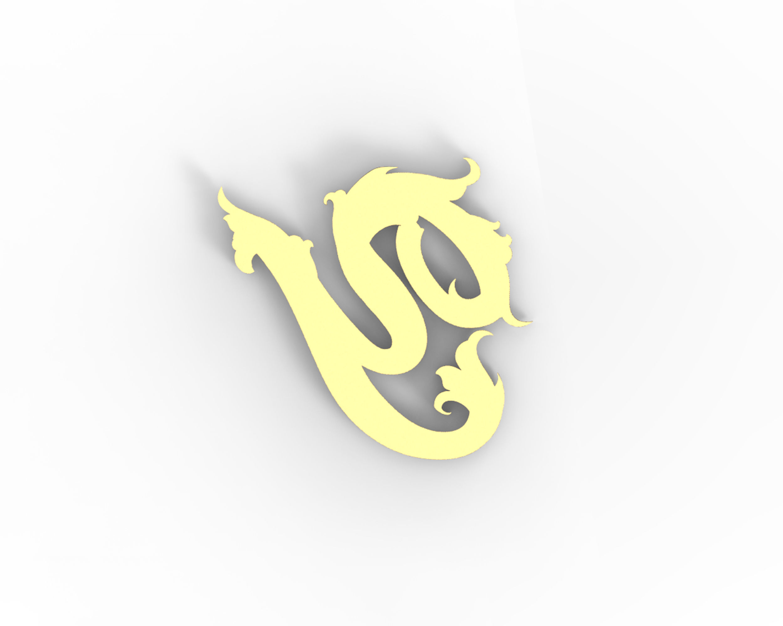 Letter Y floral 3D print model_3