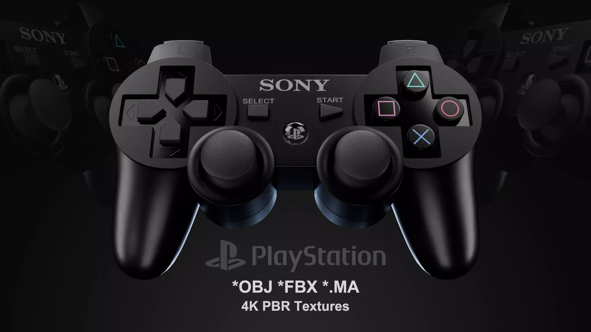 Sony PlayStation 3 PS3 Controller Low-poly 3D model