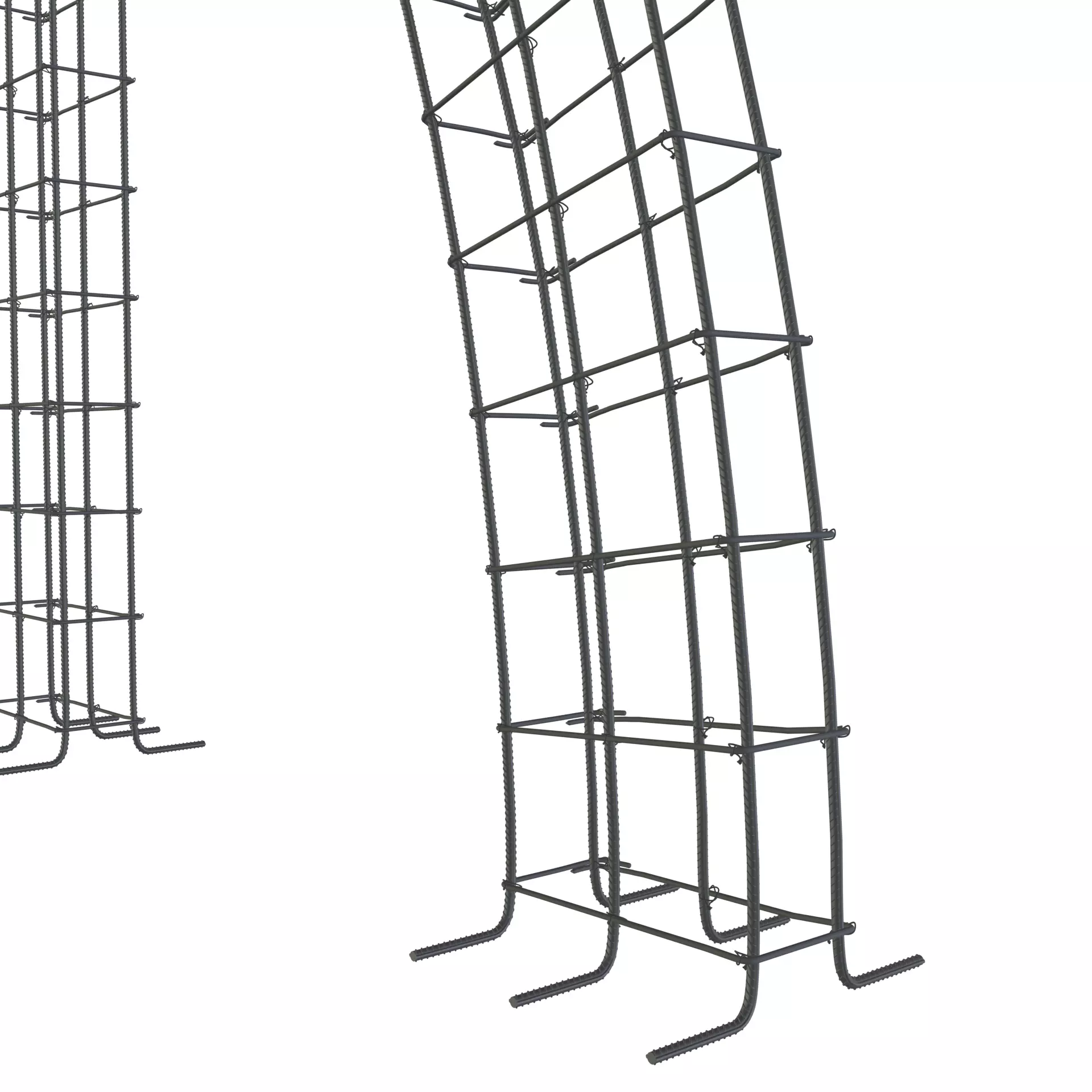Construction Re-Enforcement Columns And Rebar Design Low-poly 3D model_0