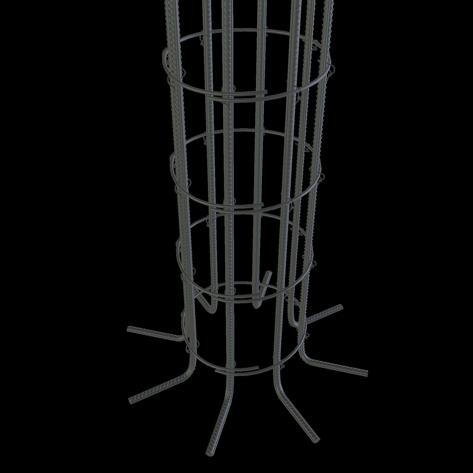 Construction Re-Enforcement Columns And Rebar Design Low-poly 3D model_10
