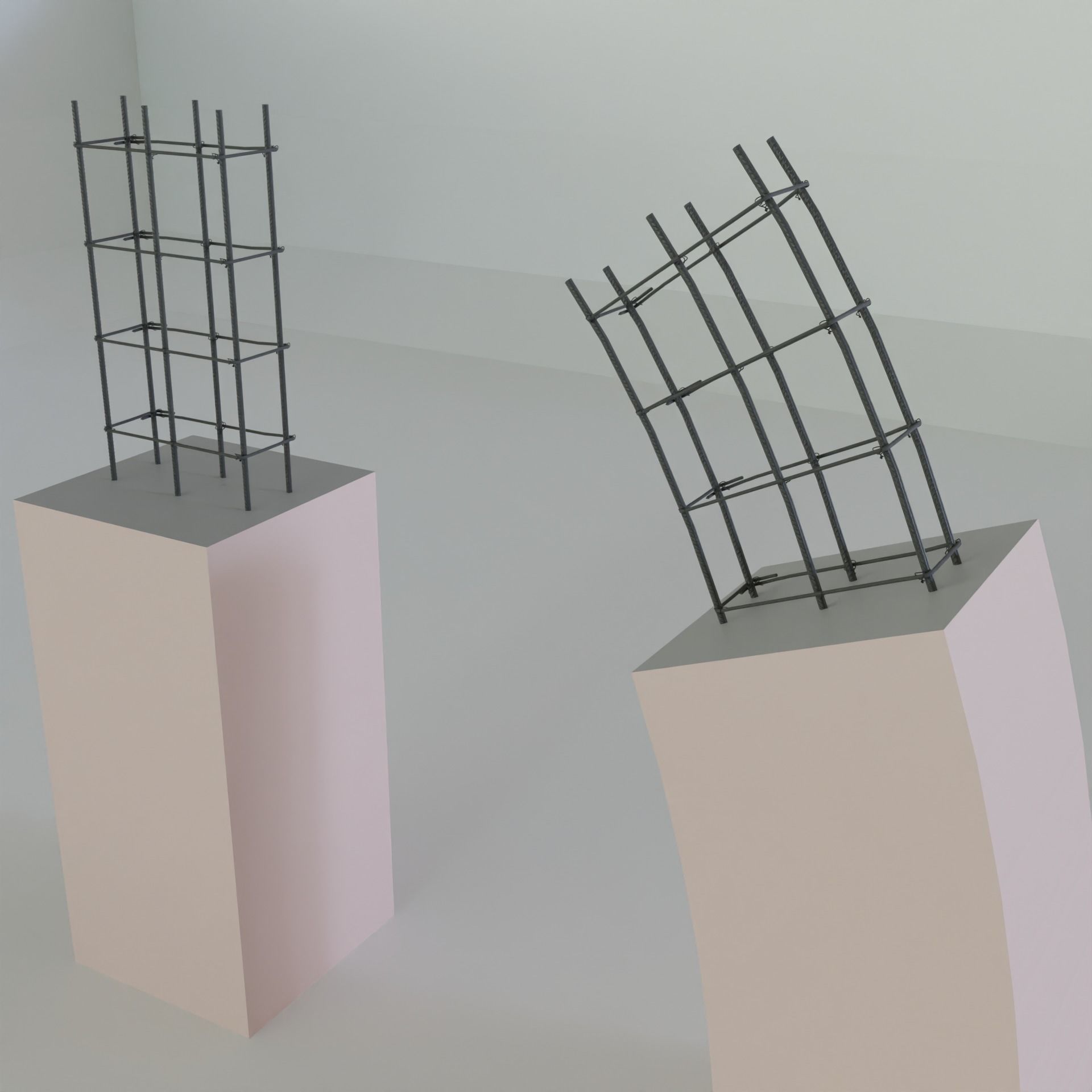 Construction Re-Enforcement Columns And Rebar Design Low-poly 3D model_4