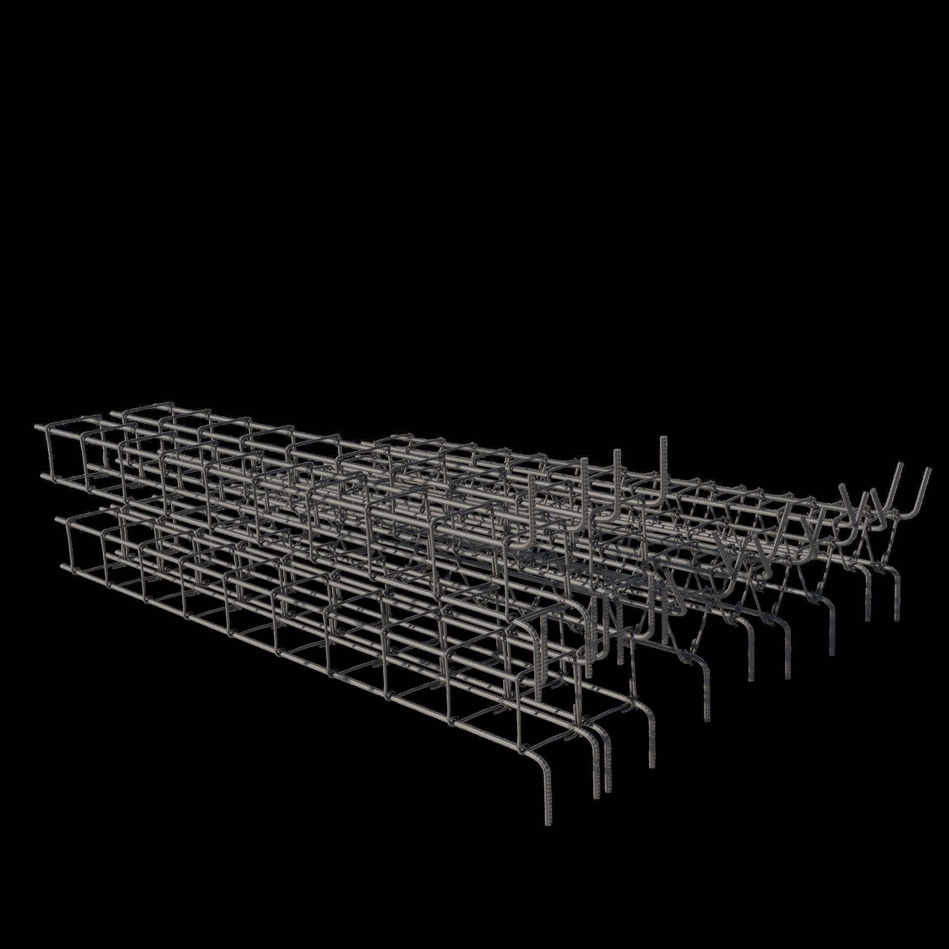 Construction Re-Enforcement Columns And Rebar Design Low-poly 3D model_7