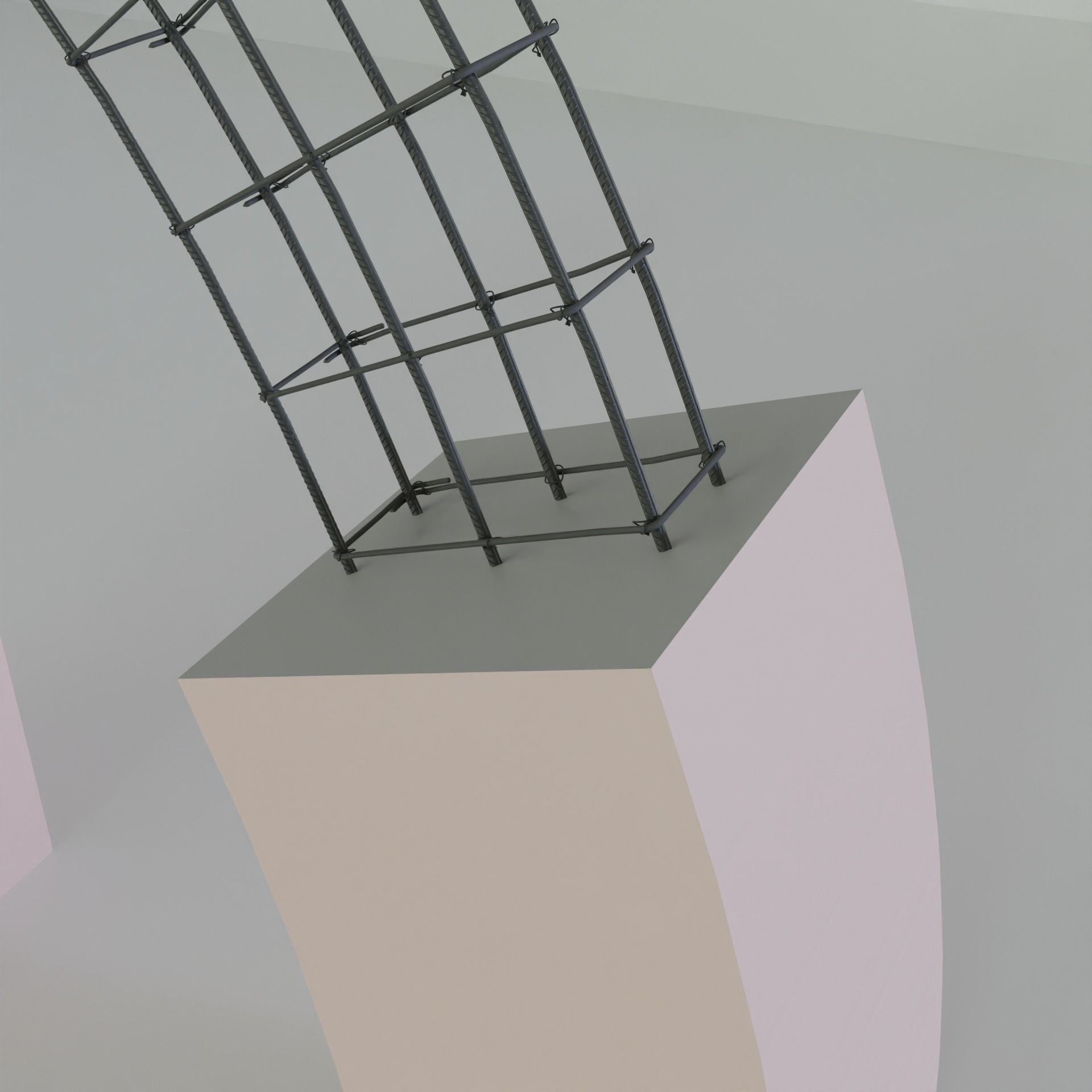Construction Re-Enforcement Columns And Rebar Design Low-poly 3D model_5