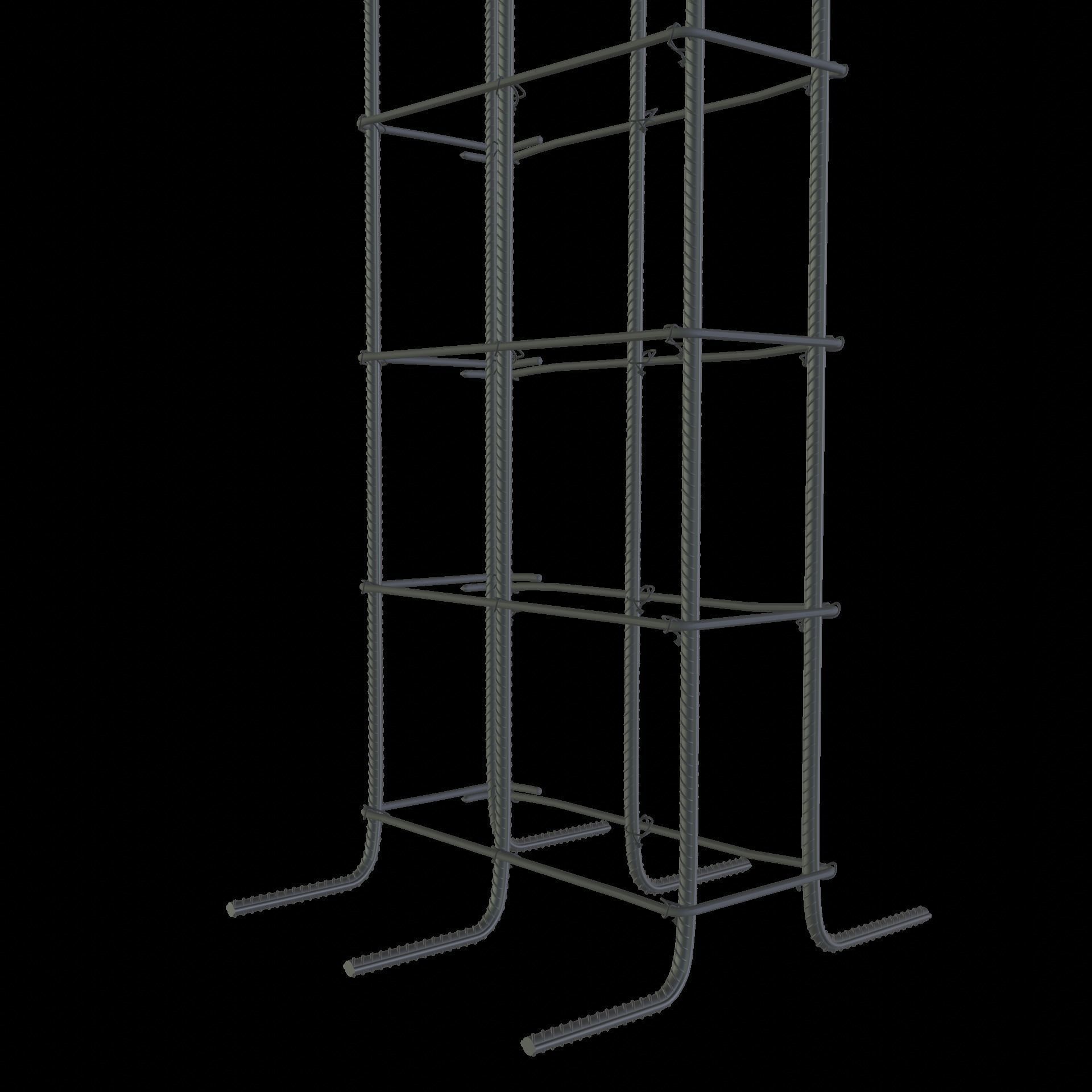 Construction Re-Enforcement Columns And Rebar Design Low-poly 3D model_2