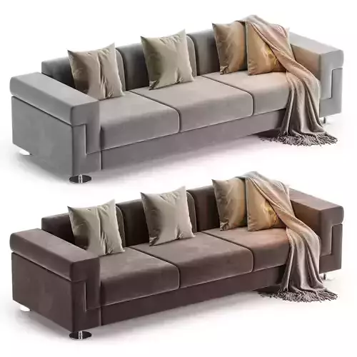 Large Green Sofa D120 3D model