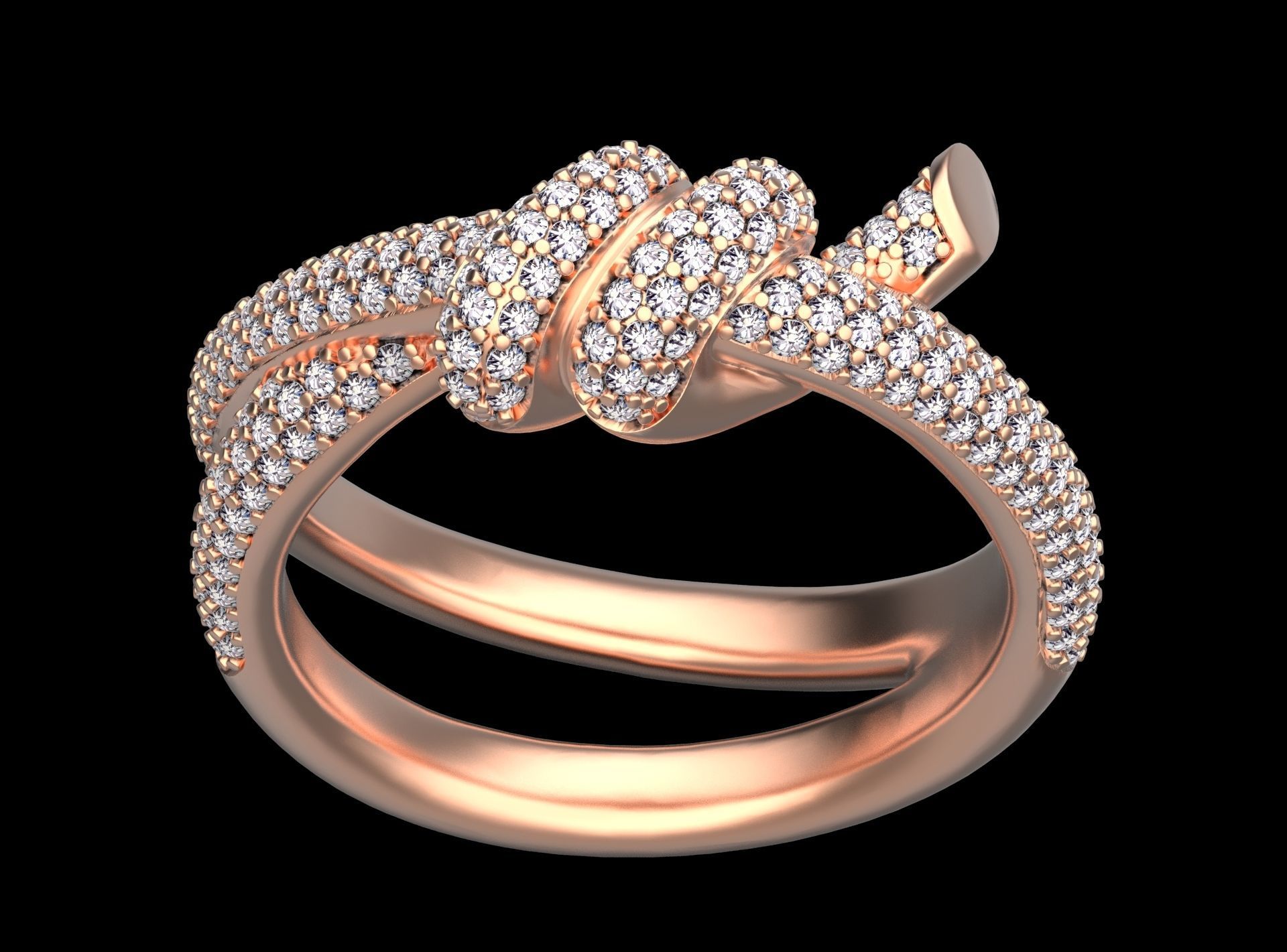 ring knot 3D print model_3