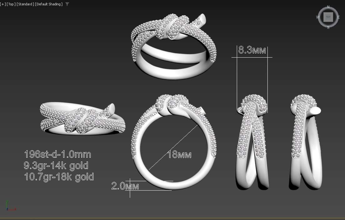 ring knot 3D print model_2